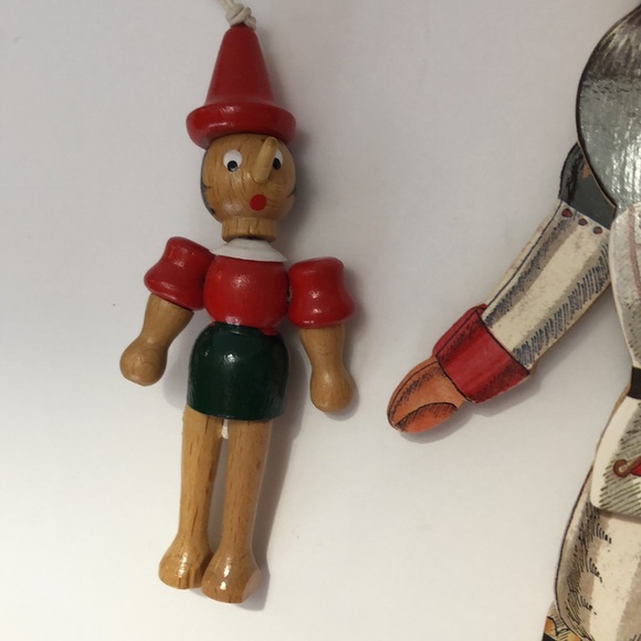 Bundle Vintage Wooden Ornaments-Italy Pinocchio Germany Clock And Nutcracker - Picture 3 of 14